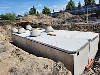 detailní reference, Betonová retenční nádrž, betonová armaturní šachta, Bruntál, db betonové jímky